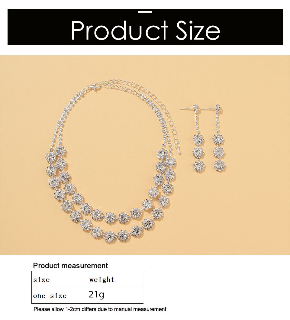 Rhinestone Choker Necklace and Earring - TCC FASHION