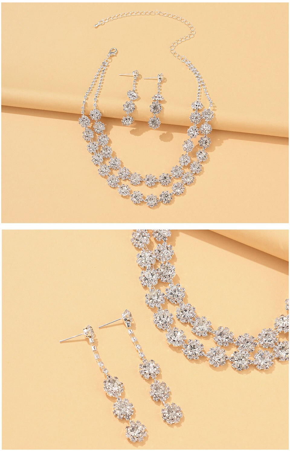 Rhinestone Choker Necklace and Earring - TCC FASHION