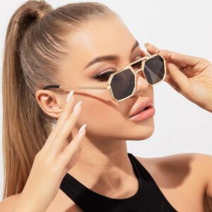 10 Classic Metal Punk Square Sunglasses - TCC FASHION