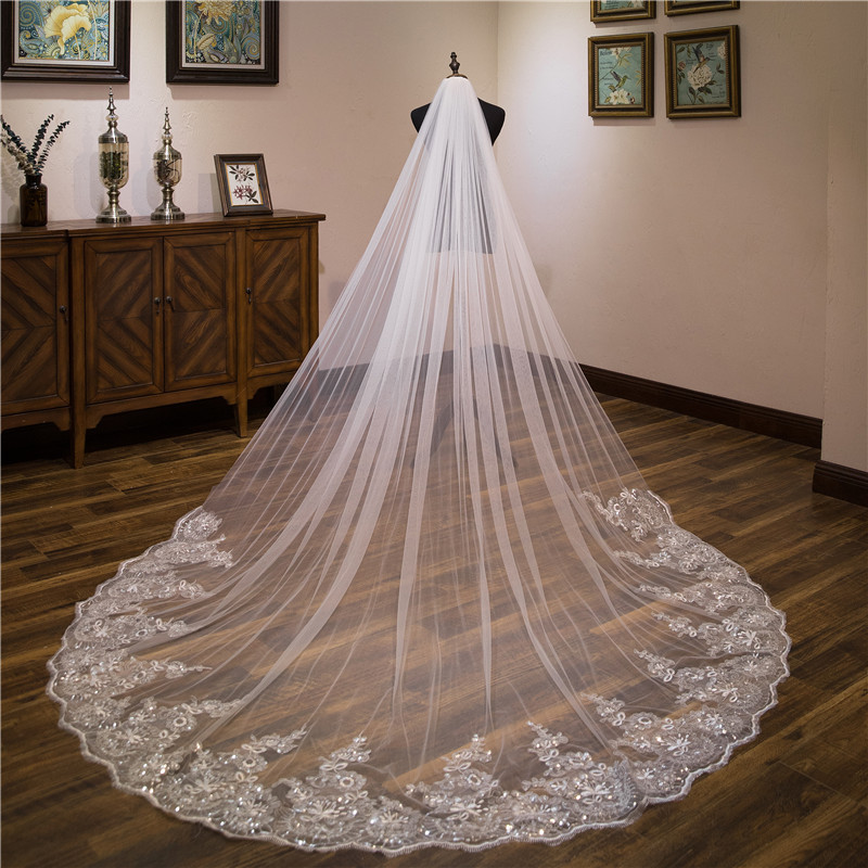 7 Lace Appliques Bridal veil - TCC FASHION