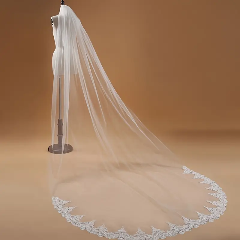 Long Cathedral Wedding Veil - Image 2