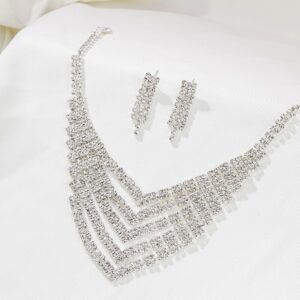 10 Rhinestone Necklace and Earring set - TCC FASHION