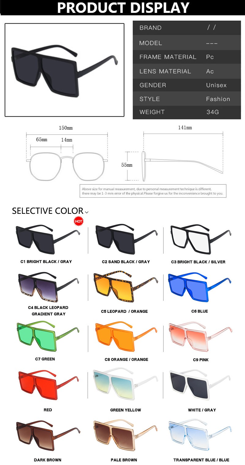 UV400 Shade Oversized Sunglasses - TCC FASHION